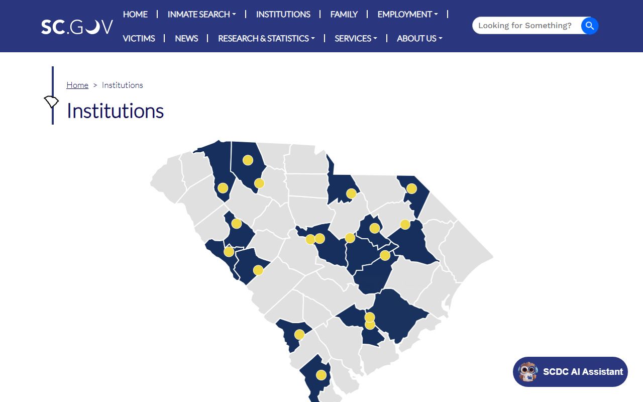SCDC institution directory for Broad River Secure Facility inmate lookup
